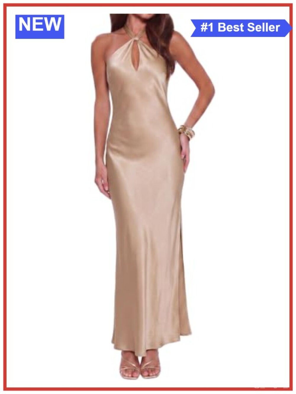 Satin Halter Maxi Dress Formal Wedding Guest Bridesmaid